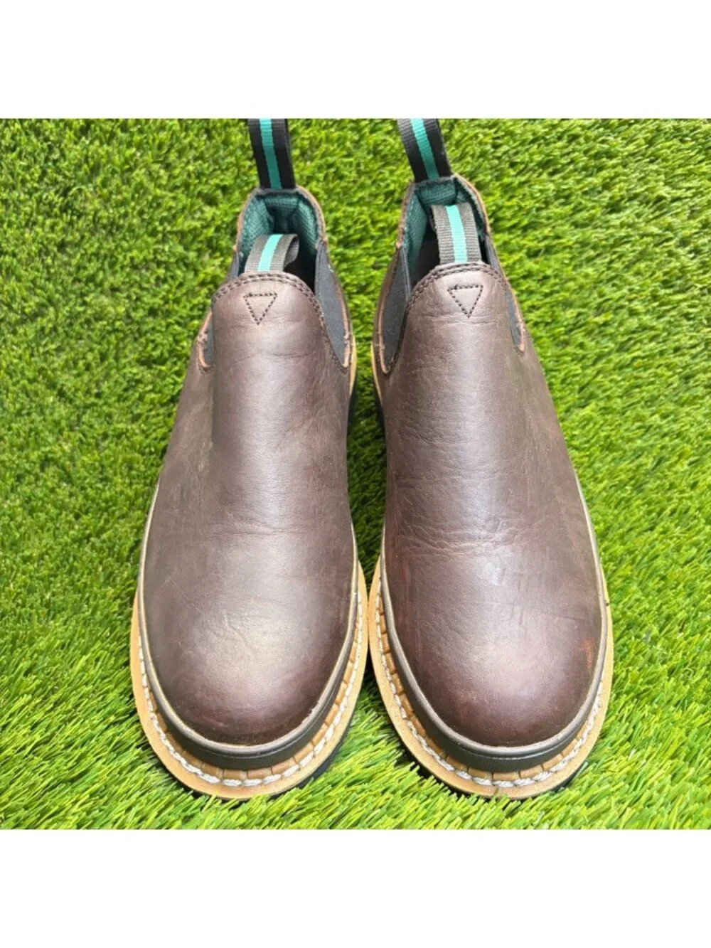 Georgia Giant Romeo Mens Size 7.5 Brown Leather Steel Toe Safety Work Shoes